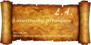Latosinszky Alfonzina névjegykártya